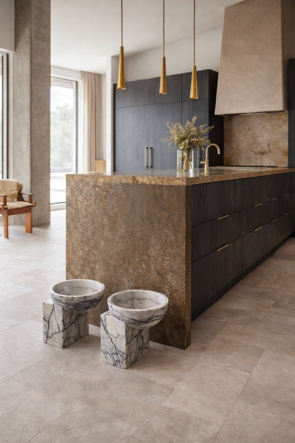 Marble Cantilever Pedestal Bowls