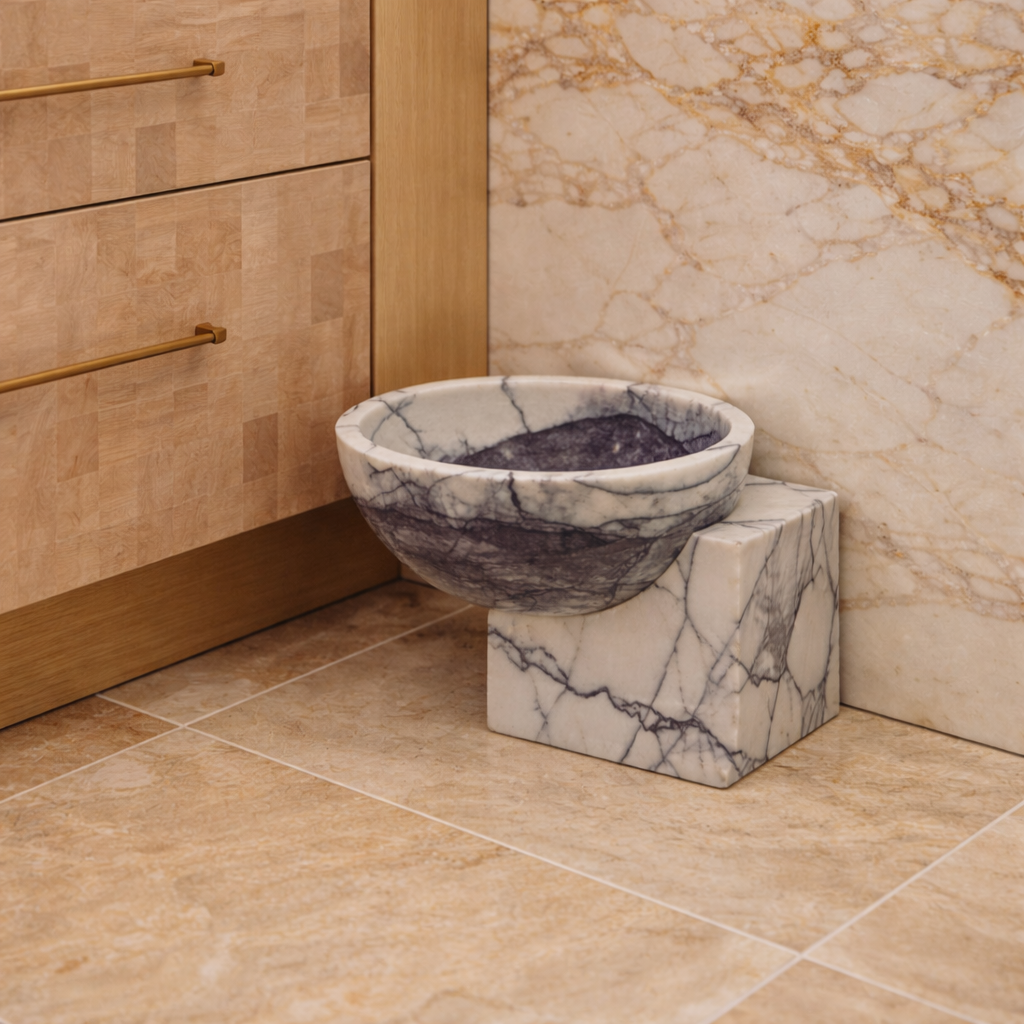 Marble Cantilever Pedestal Bowls
