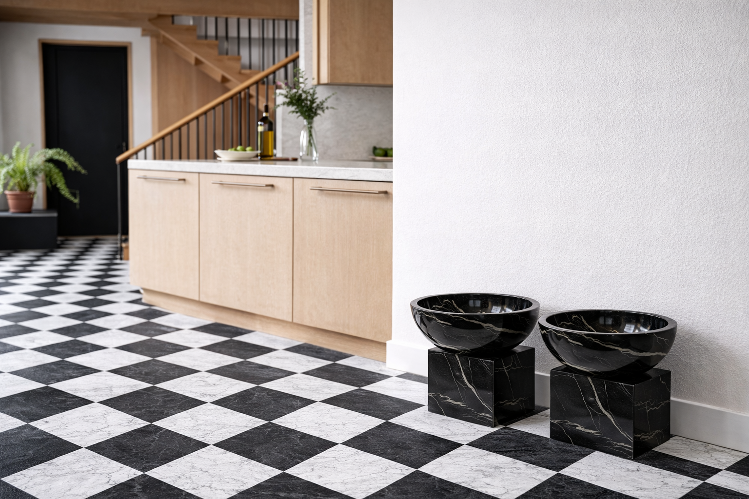 Marble Cantilever Pedestal Bowls